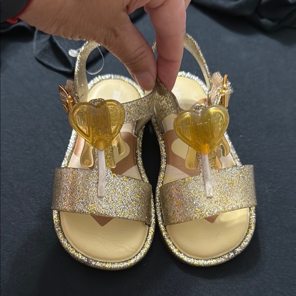 Gold Glitter Kids Sandals - Picture 1 of 3